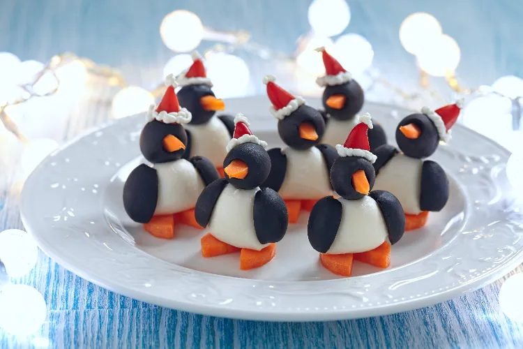 pinguine oliven rezept kalte vorspeisen weihnachten ideen