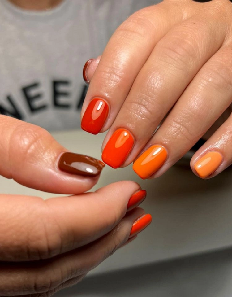 rot und orange kombinieren nagellackfarben für den herbst