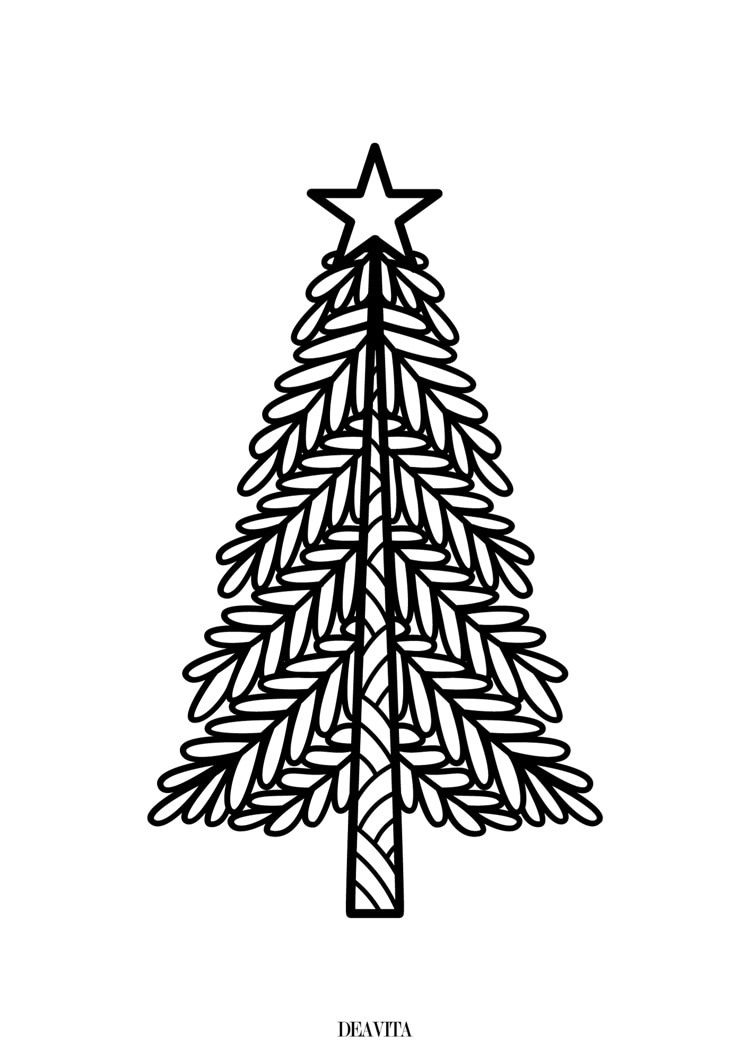 tannenbaum ausmalbild für erwaschene zu weihnachten