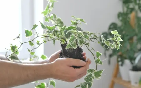 umtopfen und vermehren von efeutute in hängetopf im spätfrühling für anbau im wohnzimmer