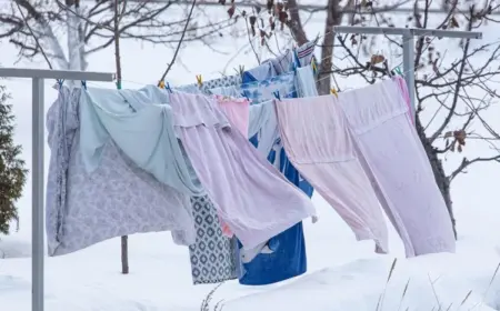 wäsche im winter draußen trocknen