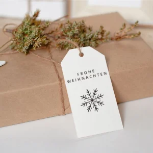 Anhänger für die Geschenkverpackung fertig beschriftet