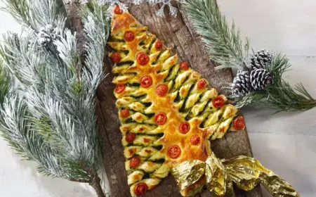 blätterteig rezepte für weihnachten weihnachtsbaum mit pesto und käse