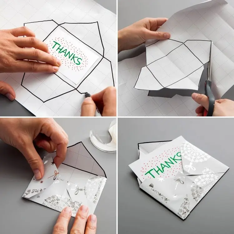 briefumschlag aus restpapier selber machen für briefe und grußkarten