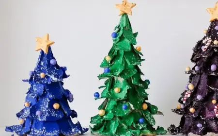 bunten weihnachtsbaum basteln für weihnachten mit eierkarton und acrylfarben