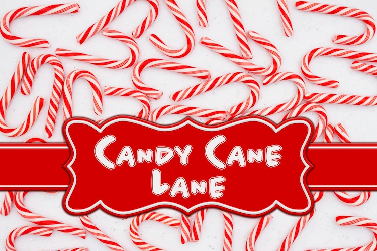 für weihnachten typische süßigkeiten namens candy cane lane