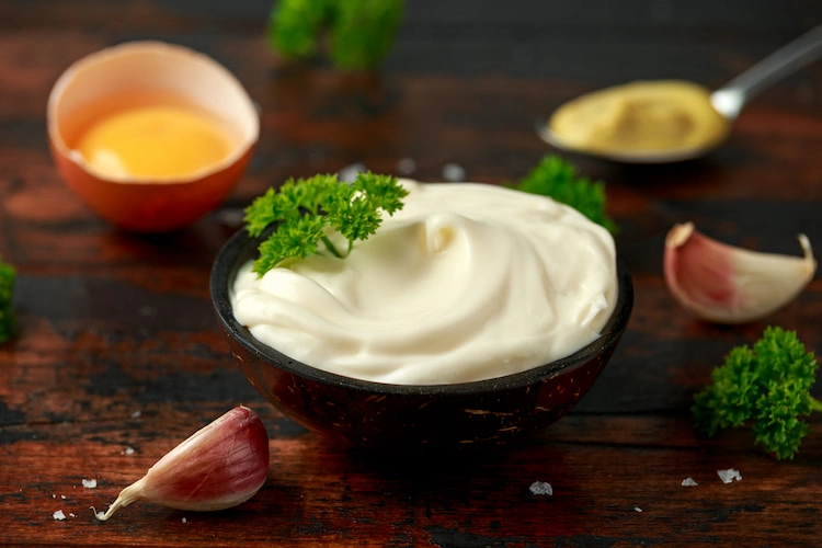kalte knoblauchsauce mit mayonnaise und senfsauce für alle fleischsorten