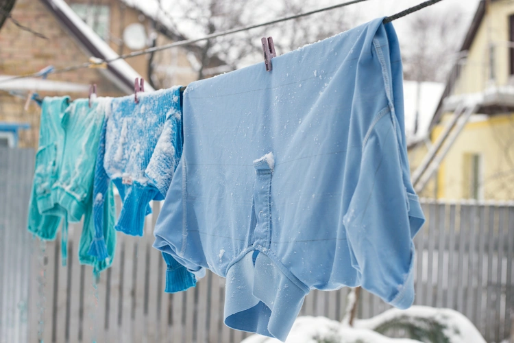 kann man bei frost wäsche draußen trocknen