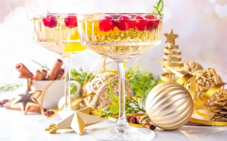 köstlicher weihnachtscocktail ohne alkohol mit cranberries, orange und rosmarin