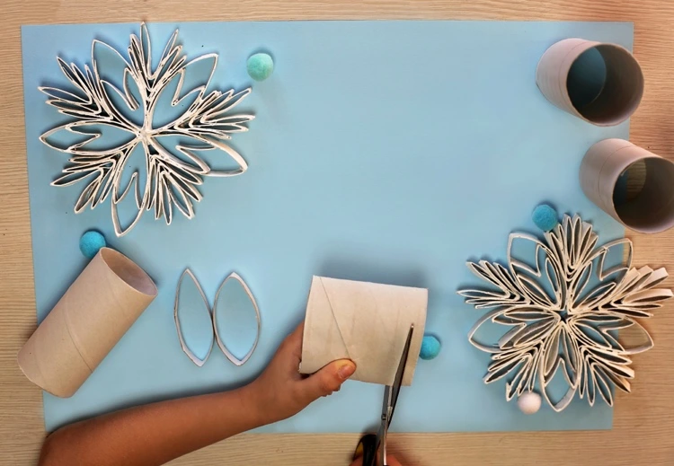 kreative ideen für weihnachtsbasteln von schneeflocken