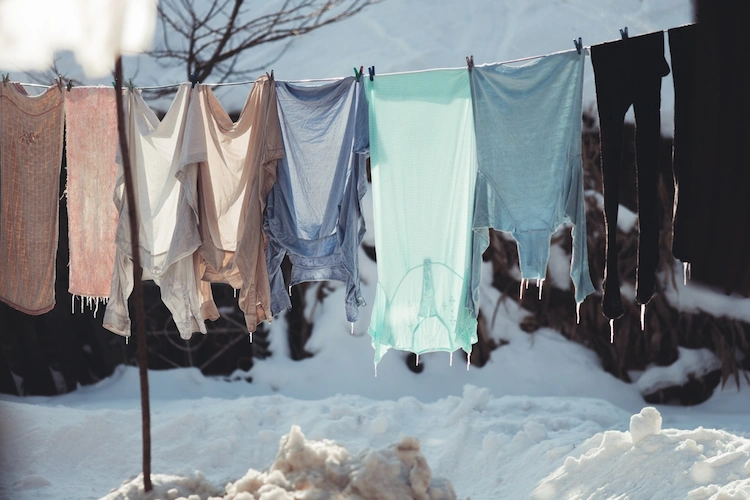 wäsche im winter durch sublimation trocknen