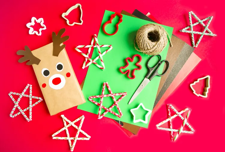 weihnachtsmotive geschenkpapier selbst gestalten bastelideen zu weihnachten mit kindern