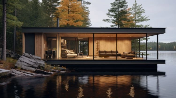 bungalo moderne architektur zwischen der natur