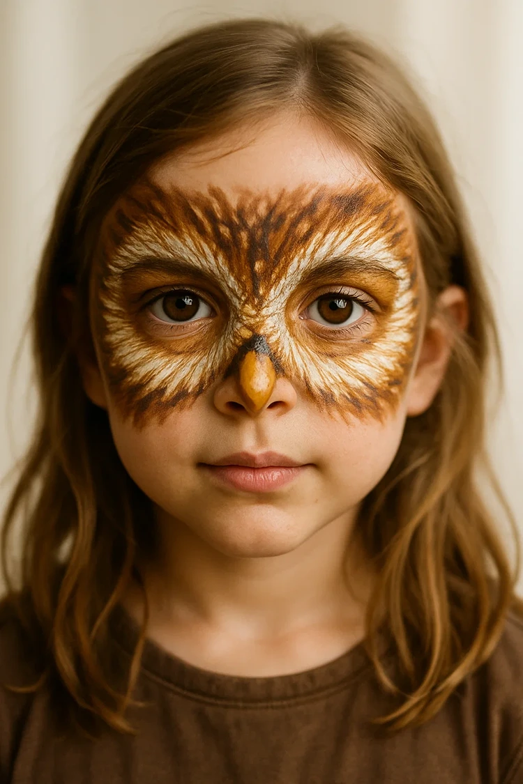 eule schminken tier vorlagen kinder