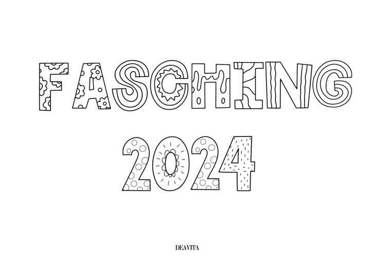 faschingsbilder zum ausdrucken malvorlage buchstaben bunt 2024