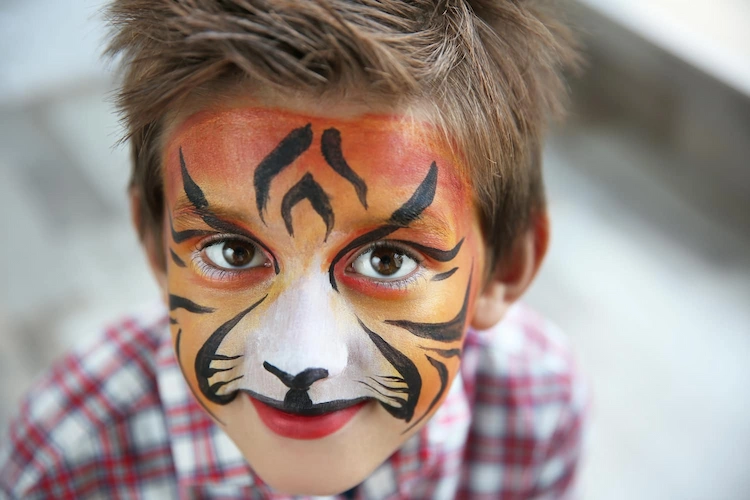 kinderschminken ideen für jungs tiger