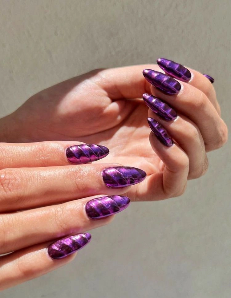 metallic nails mit textur