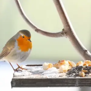 mit nährstoffreichen samen rotkehlchen im winter füttern