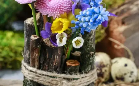 schöne alternative zur vase stöckchen und blumenröhrchen mit frühlingsblumen