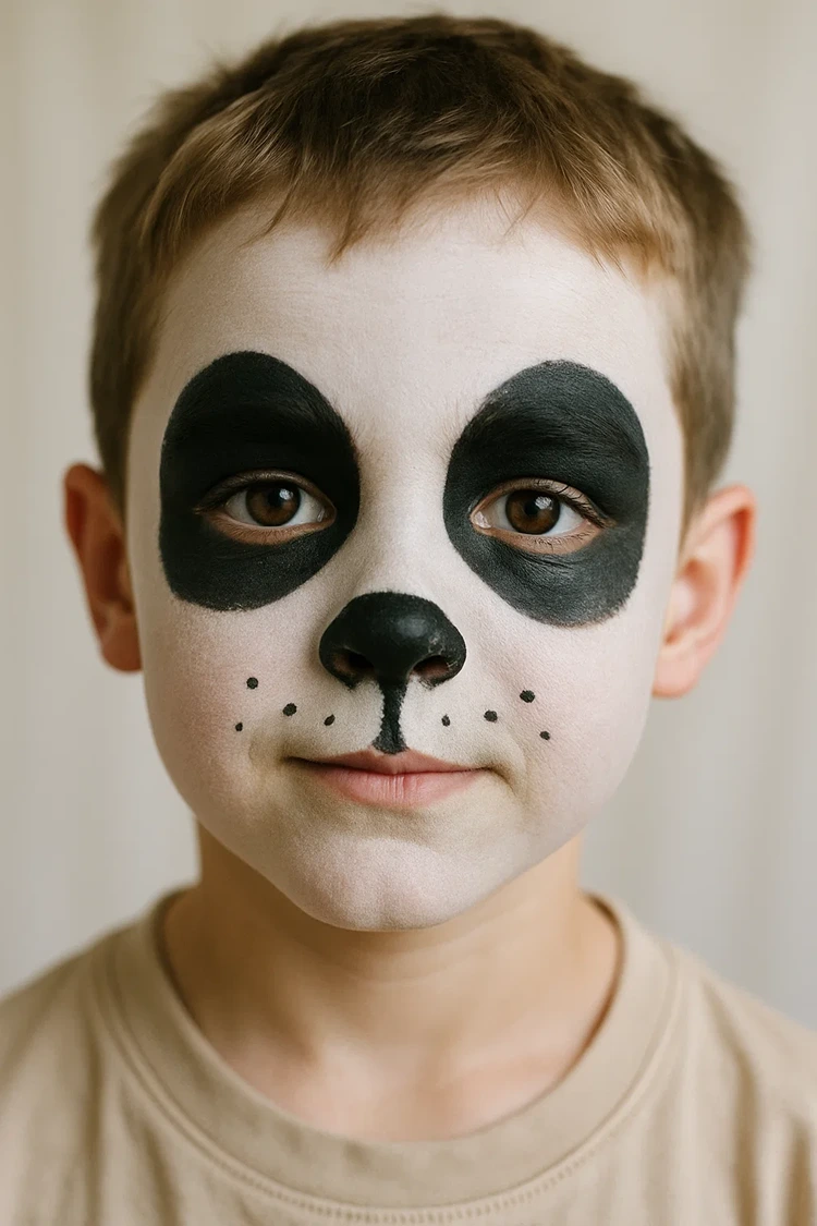 tier schminken kinder einfach panda