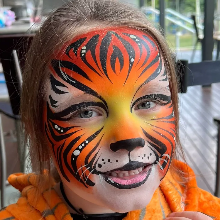 tiger kostüm mädchen tiere schminken karneval anleitung