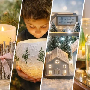 Winterliche Deko mit Kerzen und Lichtern im Januar selber machen für drinnen und draußen