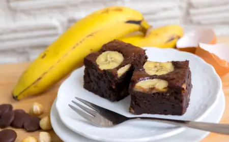 bananen brownies 3 zutaten zuckerfreier schokokuchen rezept
