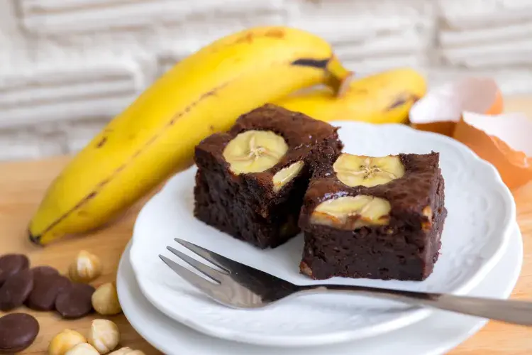 bananen brownies 3 zutaten zuckerfreier schokokuchen rezept