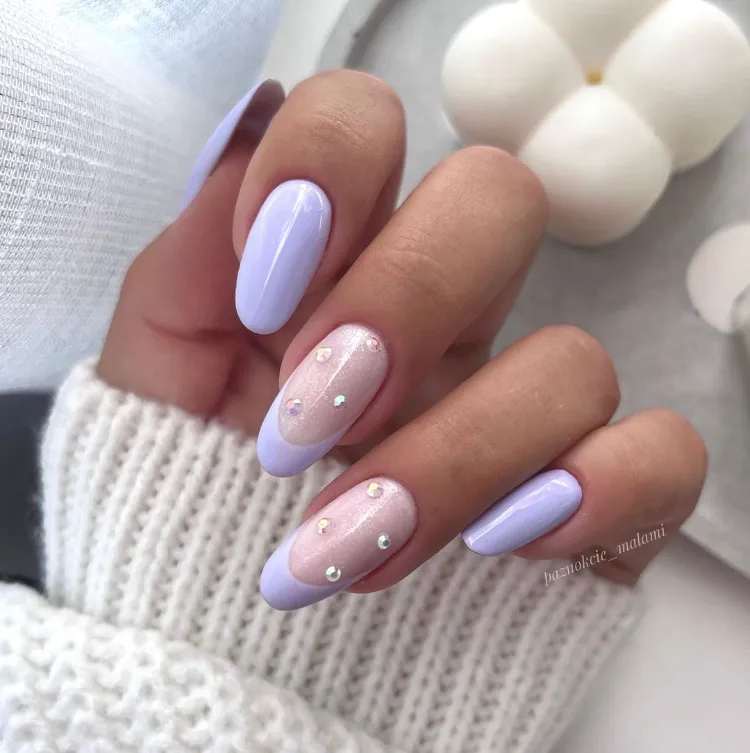 farbige french nails varianten lilac nails trend 2024