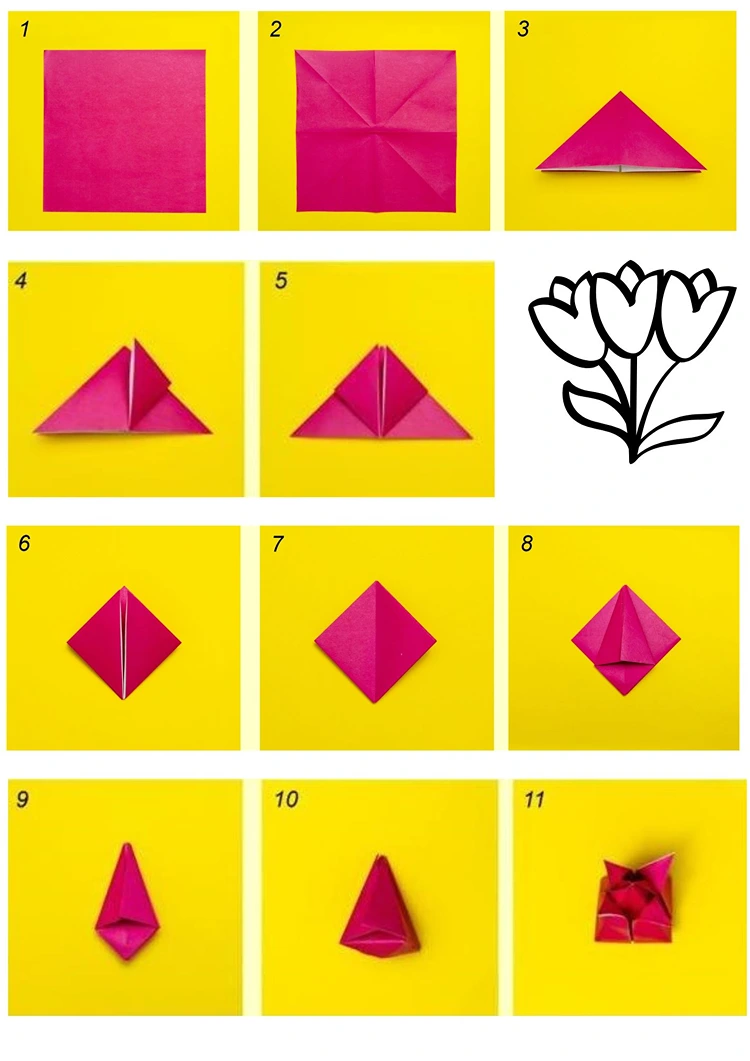 origami tulpen basteln schritt für schritt