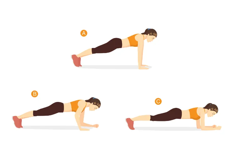 up down plank varianten beste Übungen mit eigenem körpergewicht