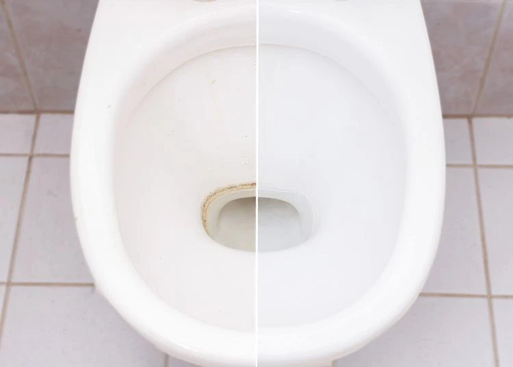 braune flecken von der toilette mit hausmitteln entfernen