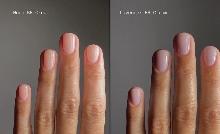 unterschied nude bb cream vs lavender bb cream nails