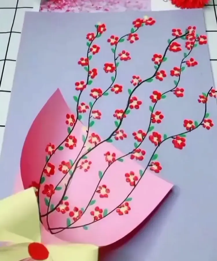 schönes muttertagsbild selber machen mit blüten