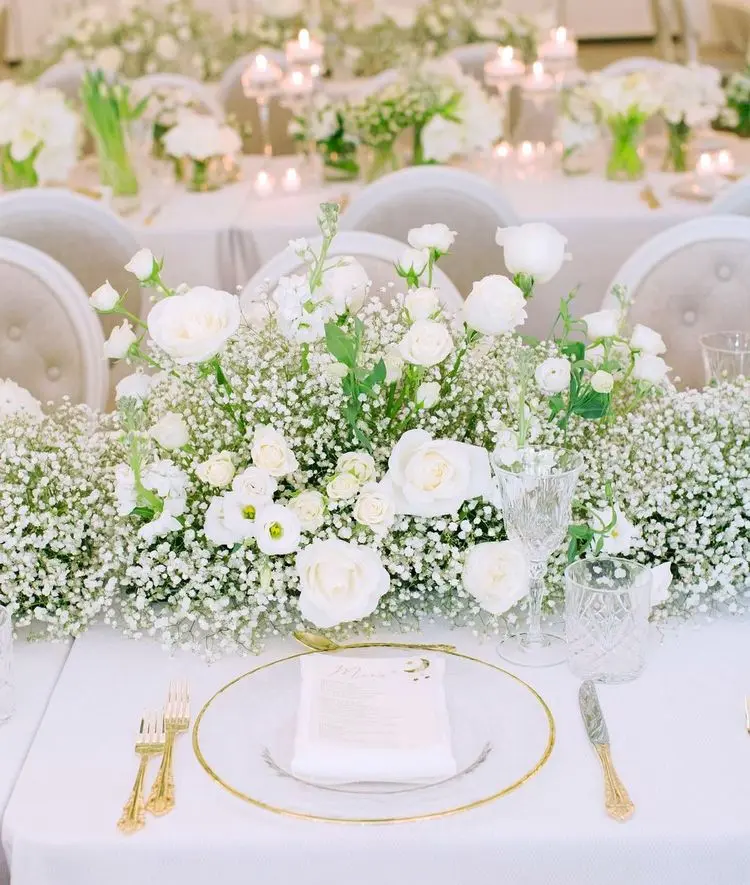 What are the baptismal flowers in the summer or all year round with gypsophila