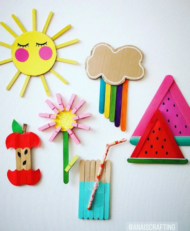 DIY Ideen für Kinder im Sommer mit Holzstielen