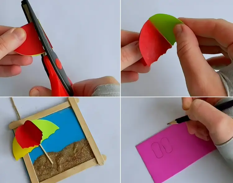 Einen 3D-Sonnenschirm schneiden und kleben