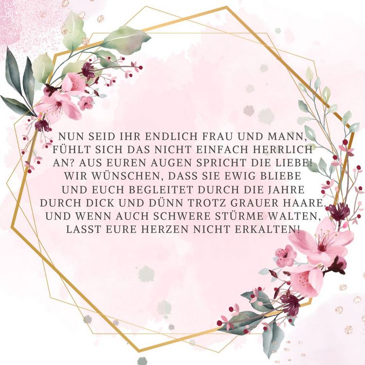 Hochzeitsgedicht für die Karte als Glückwunsch zur Hochzeitsfeier