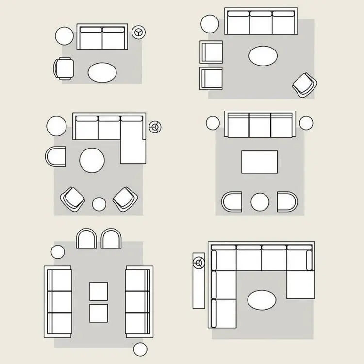 Kleines, quadratisches Zimmer einrichten - Ideen für die Zusammenstellung der Wohnzimmermöbel