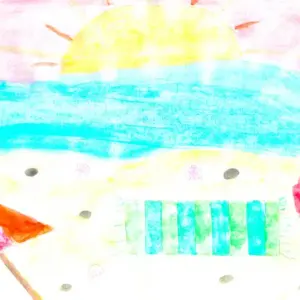 Strandbild mit Kindern gestalten - Ideen mit Acryl, Leinwand und zum Basteln