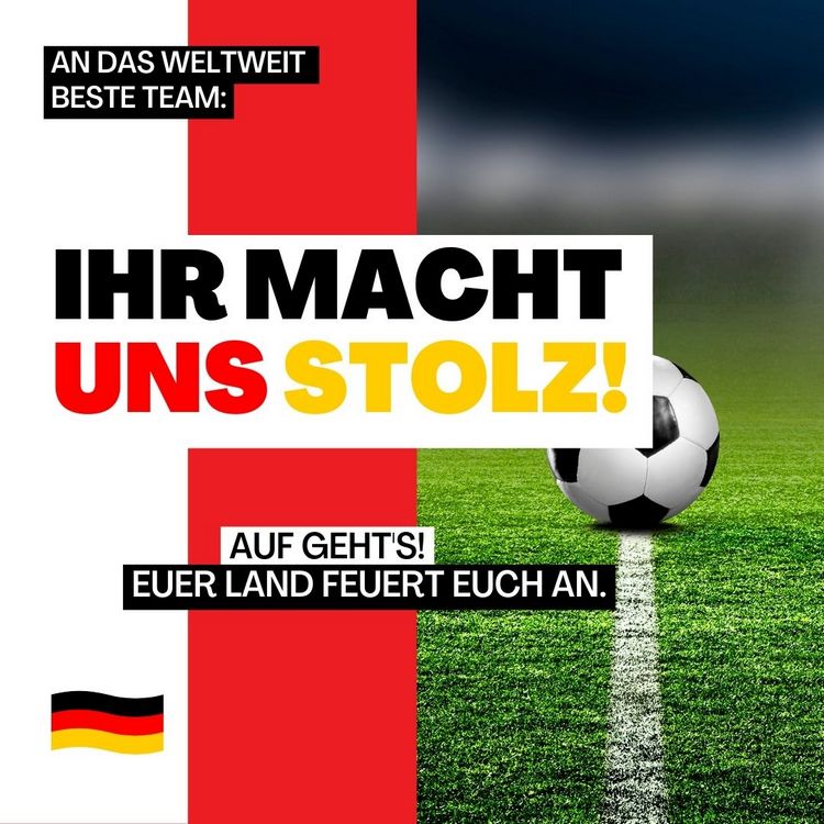 Zur Fußball EM einen Gruß in den WhatsApp Status stellen - Das Team macht uns stolz