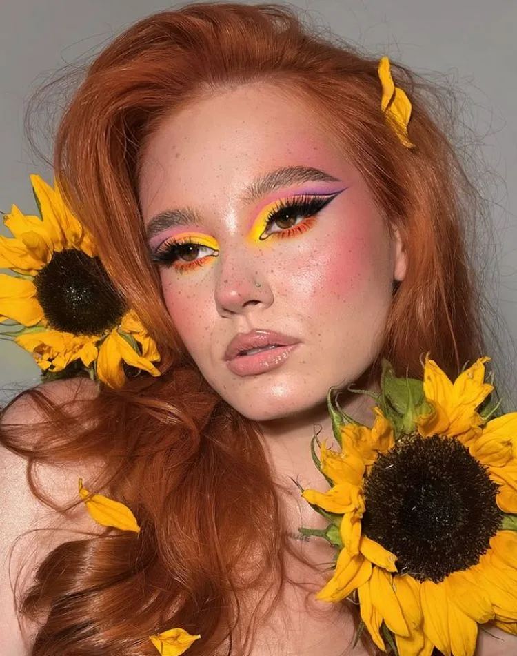Sonnenblumen Make-up ist ein echter Hingucker