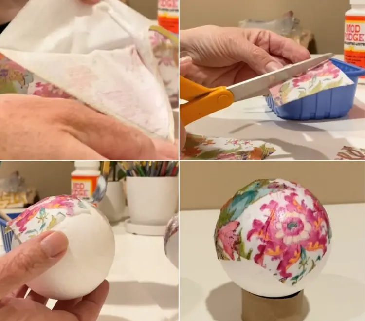 Decoupage mit Servietten als Basteltechnik für schöne Sommerdeko