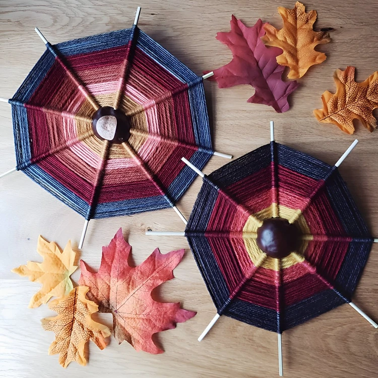 Ausgefallene DIY-Herbstdeko mit Wolle in Herbstfarben