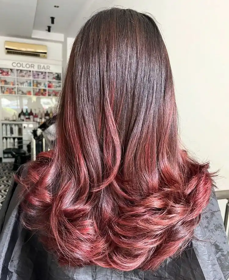 Balayage Braun Rot - coole Frisuren-Ideen