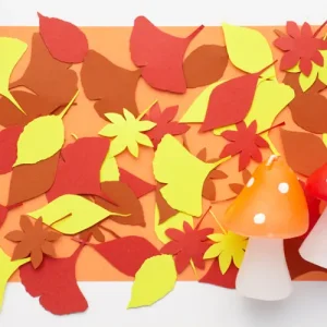 buntes herbstlaub aus tonpapier