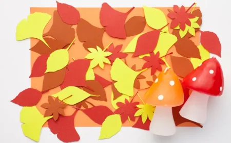 buntes herbstlaub aus tonpapier