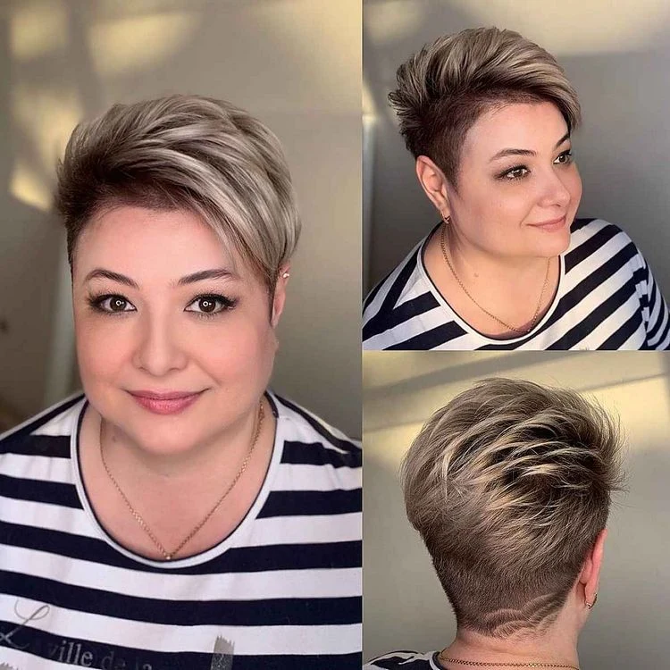 Eleganter Pixie Cut mit seitlich geschwungenem Pony