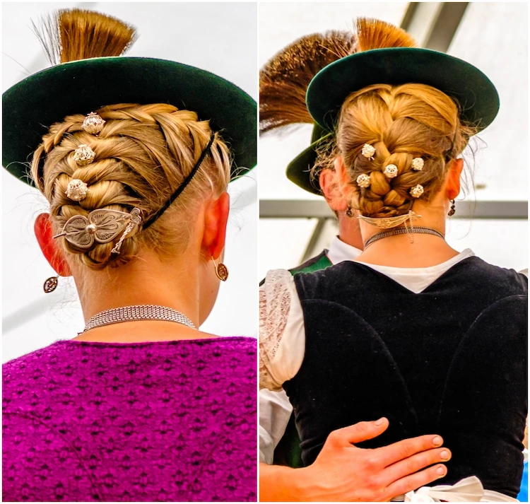 flechtfrisur mit hut zur tracht