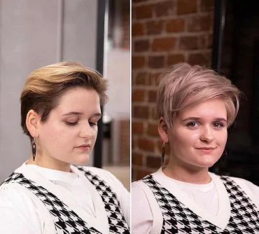 Flotter Pixie Cut für eine runde Gesichtsform